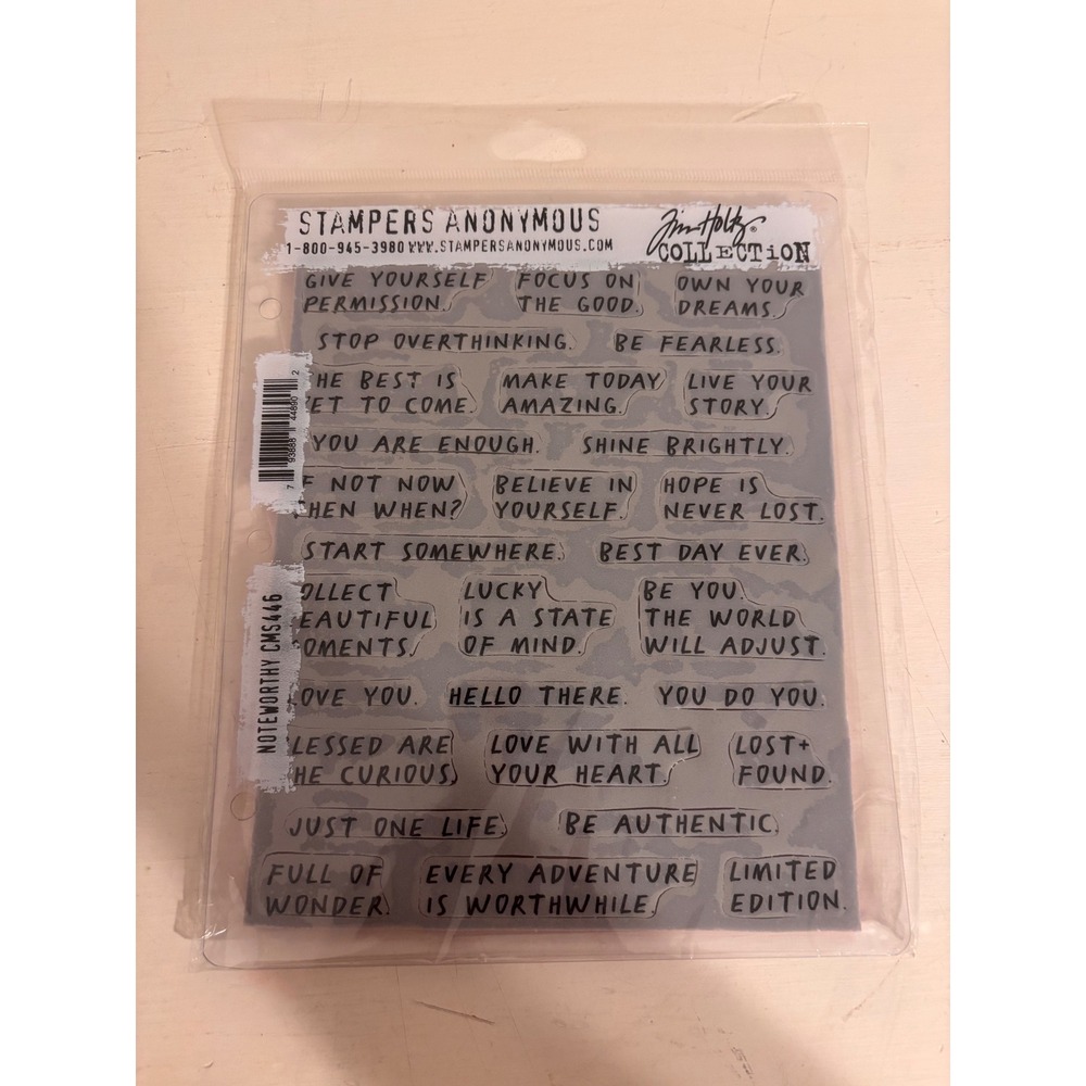 Tim Holtz Stampers Anonymous Noteworthy CMS446 Cling Mount Stamps New